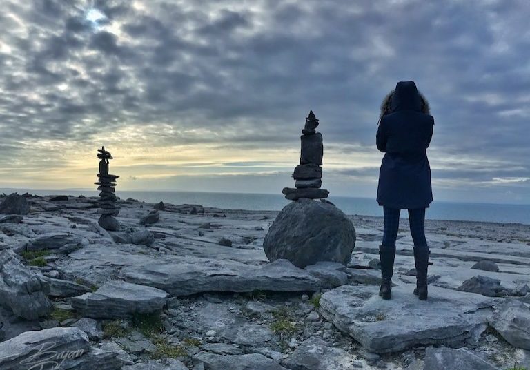 Silvy in Ireland Burren Stones